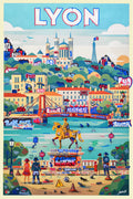Lyon Affiche vintage du futur