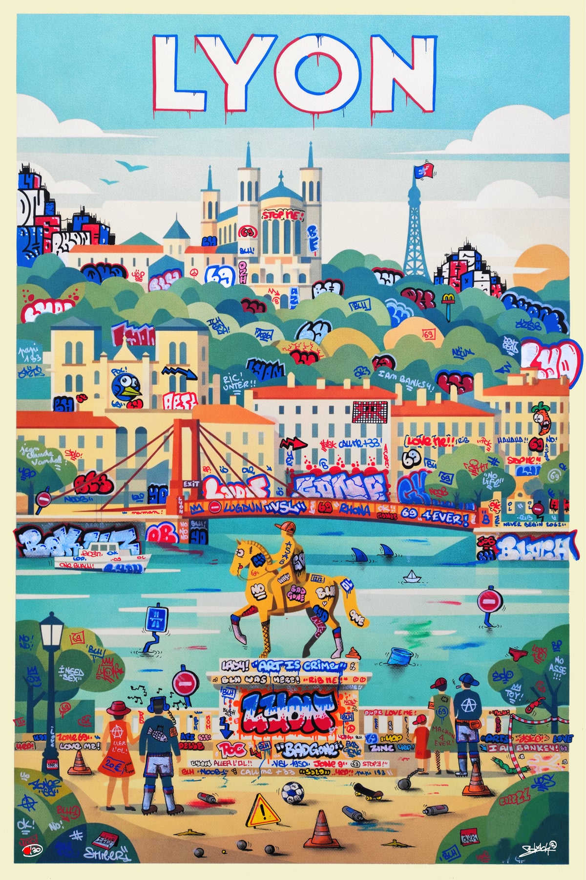 Lyon Affiche vintage du futur