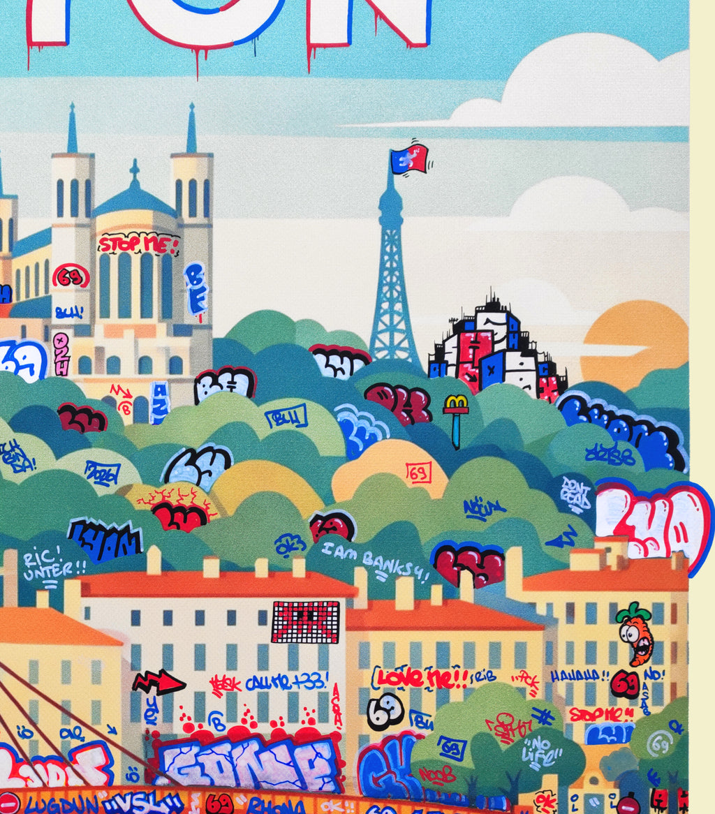 Lyon Affiche vintage du futur