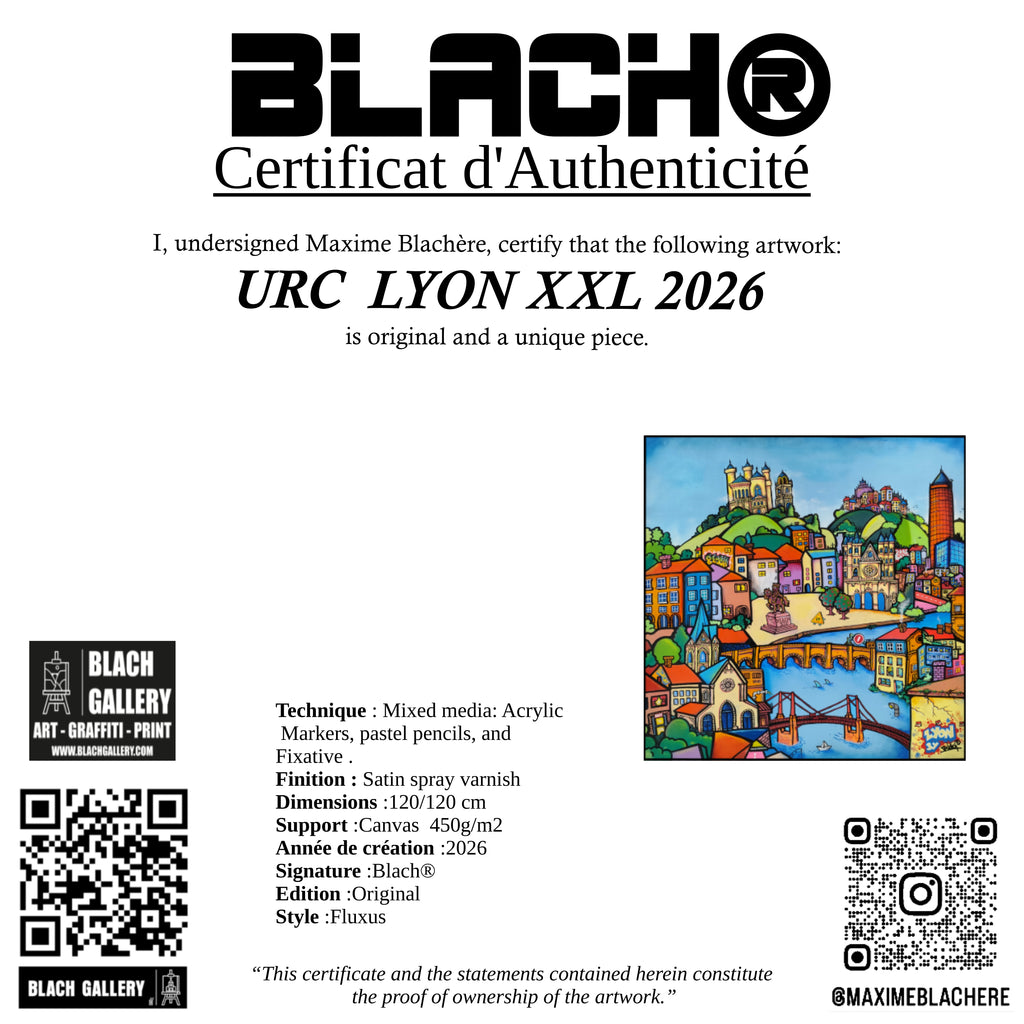 URC LYON XXL 2026 — Œuvre originale de Blach®