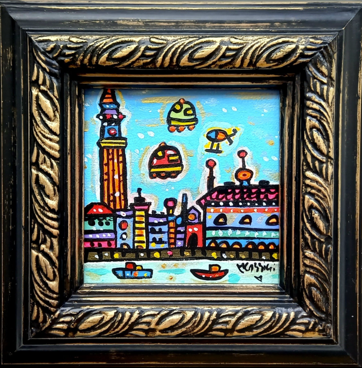 Futuristic Vibrant View of Venice — Maria Luisa Azzini — Original encadré