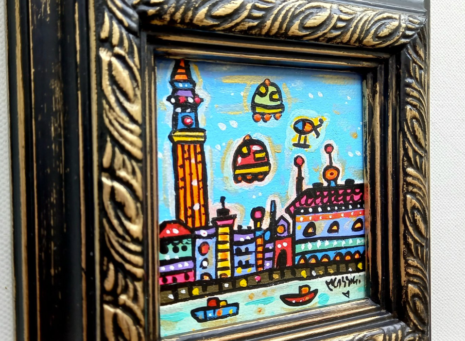 Futuristic Vibrant View of Venice — Maria Luisa Azzini — Original encadré