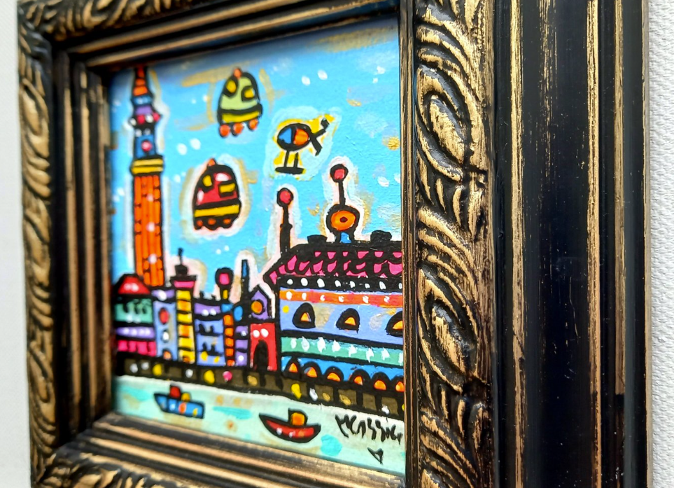 Futuristic Vibrant View of Venice — Maria Luisa Azzini — Original encadré