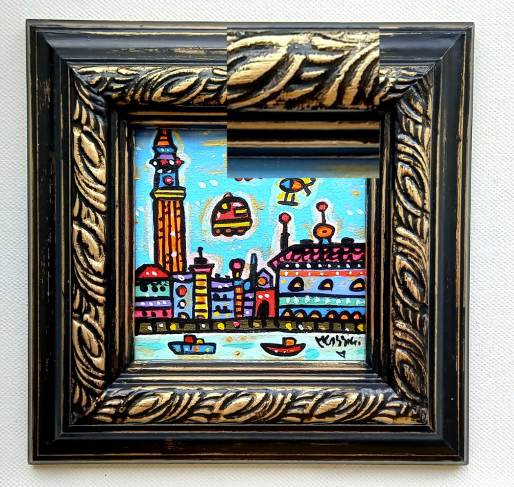 Futuristic Vibrant View of Venice — Maria Luisa Azzini — Original encadré