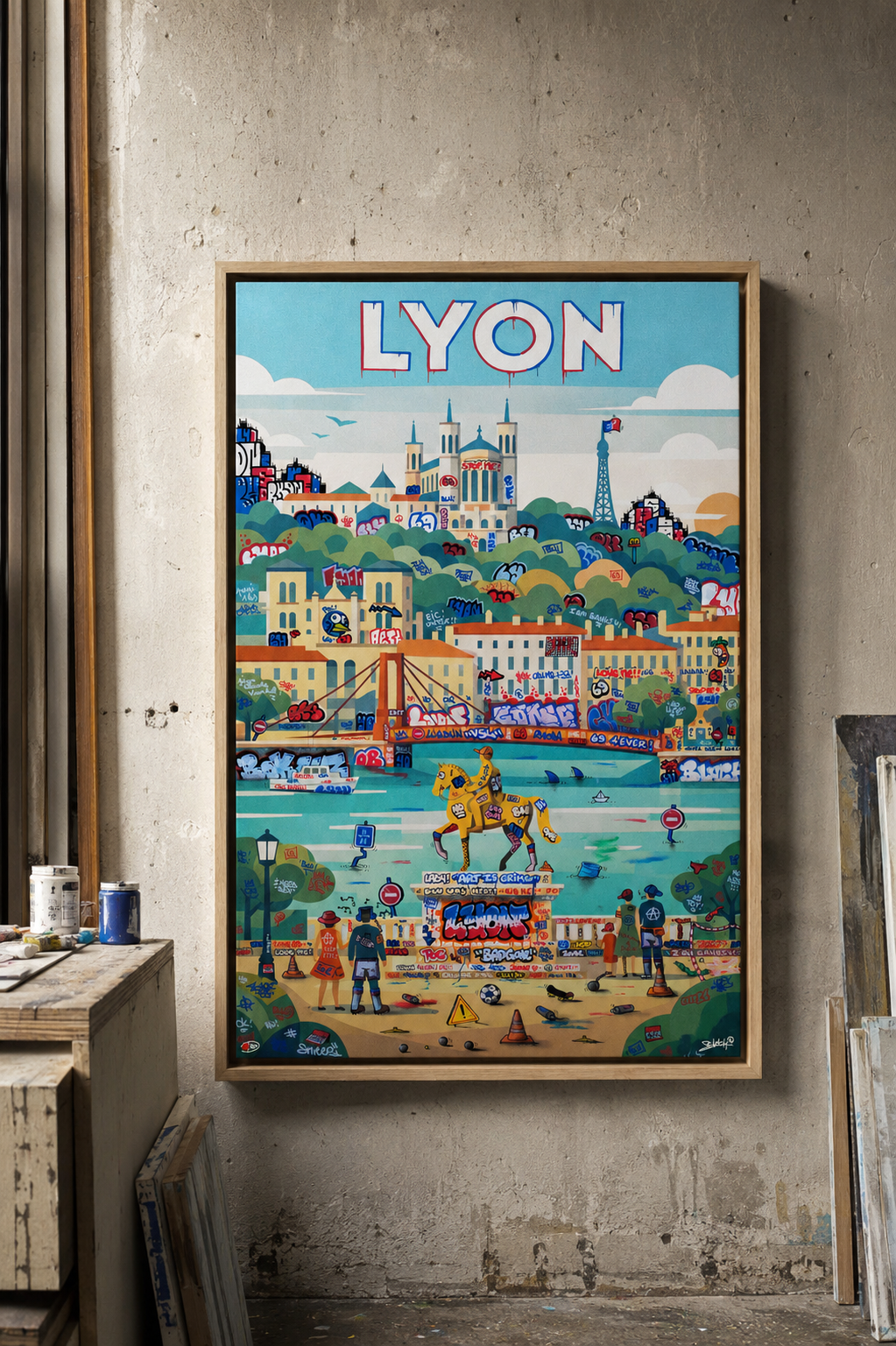 Lyon Affiche vintage du futur