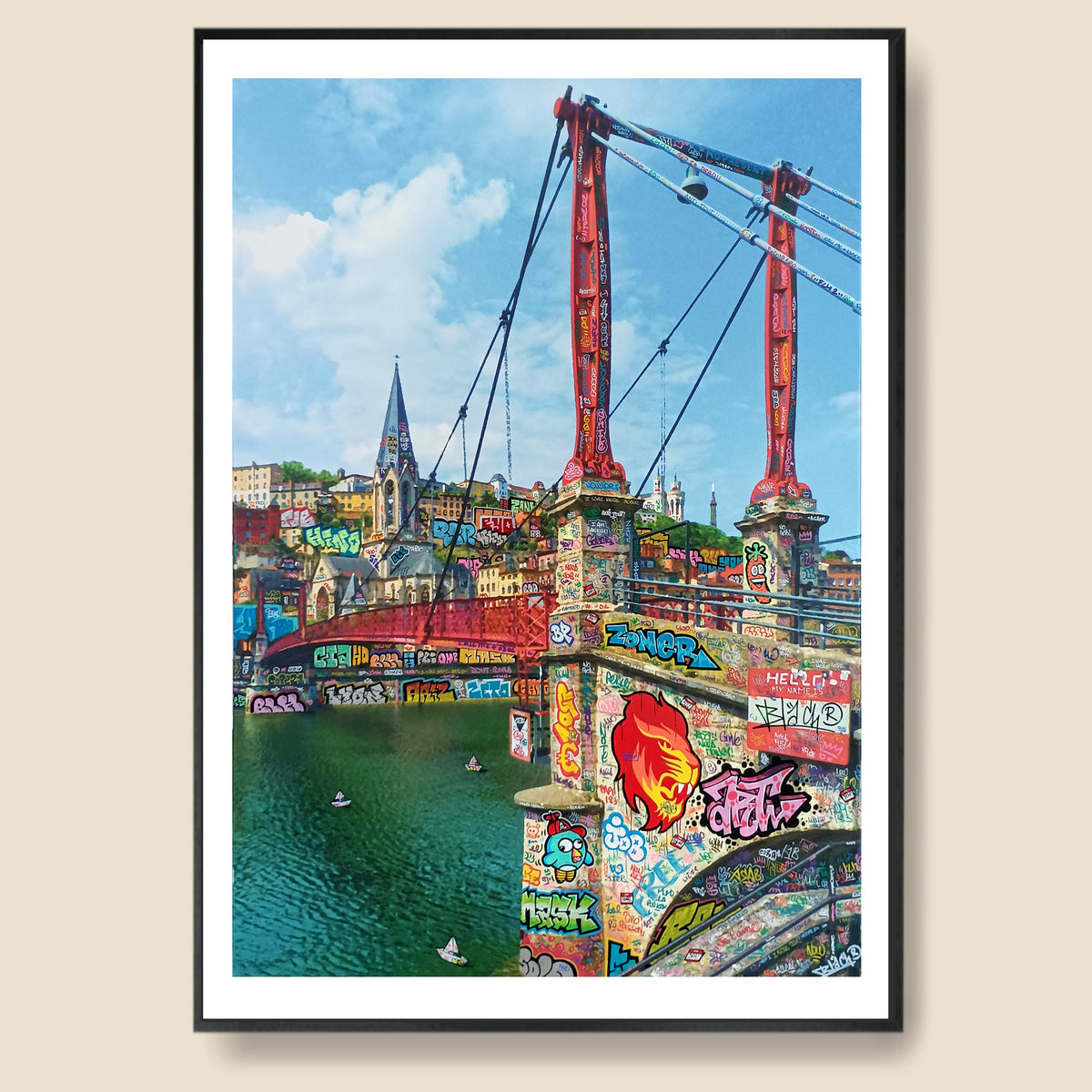 Lyon Passerelle rouge (Saint Georges)