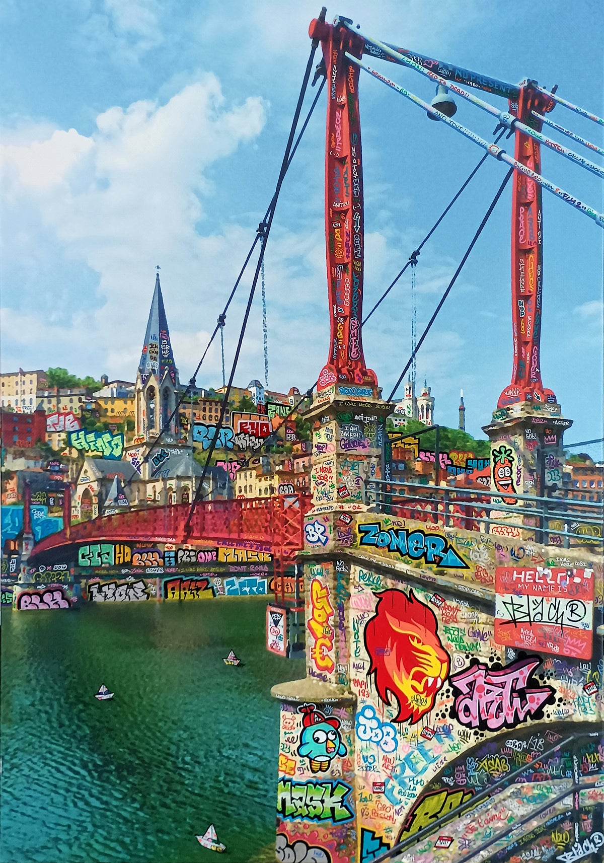 Lyon Passerelle rouge (Saint Georges)