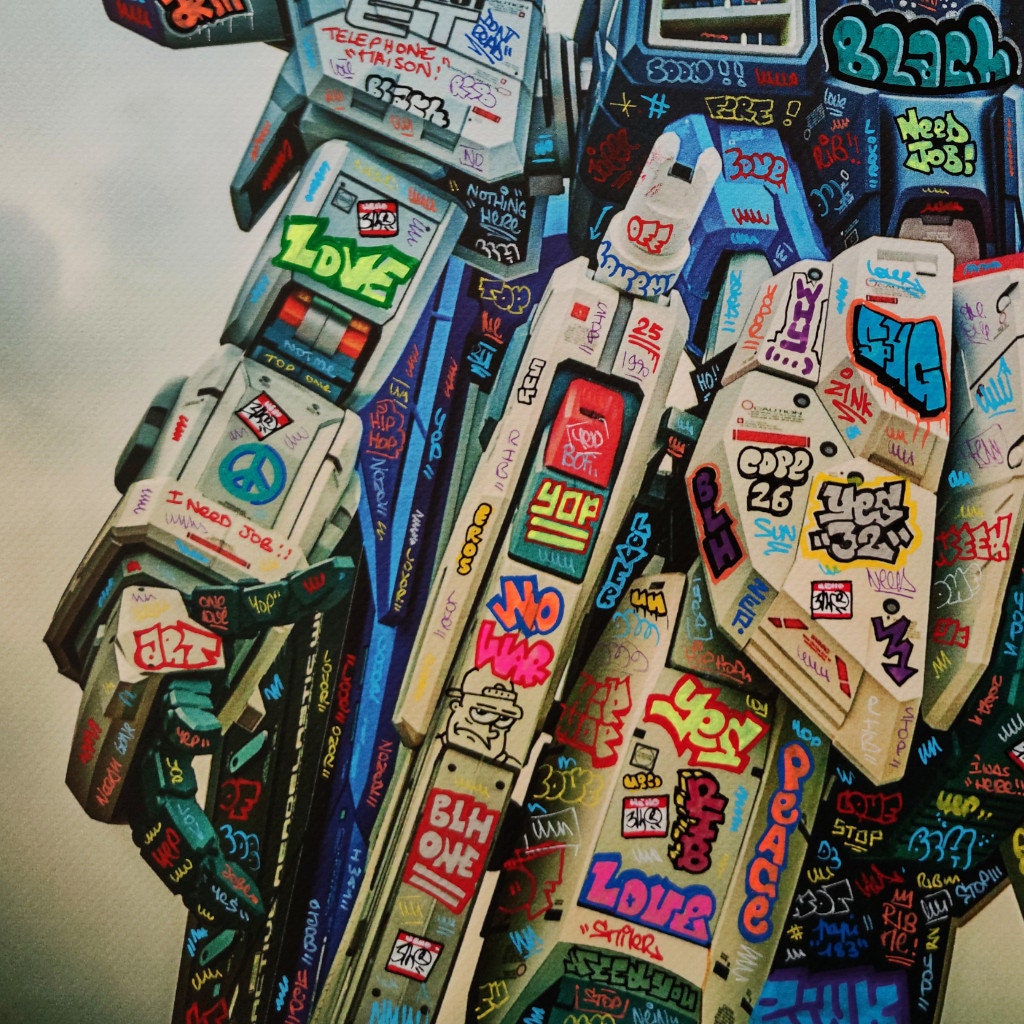 Gundam power limited edition on canva signed and numeroted by Blach®