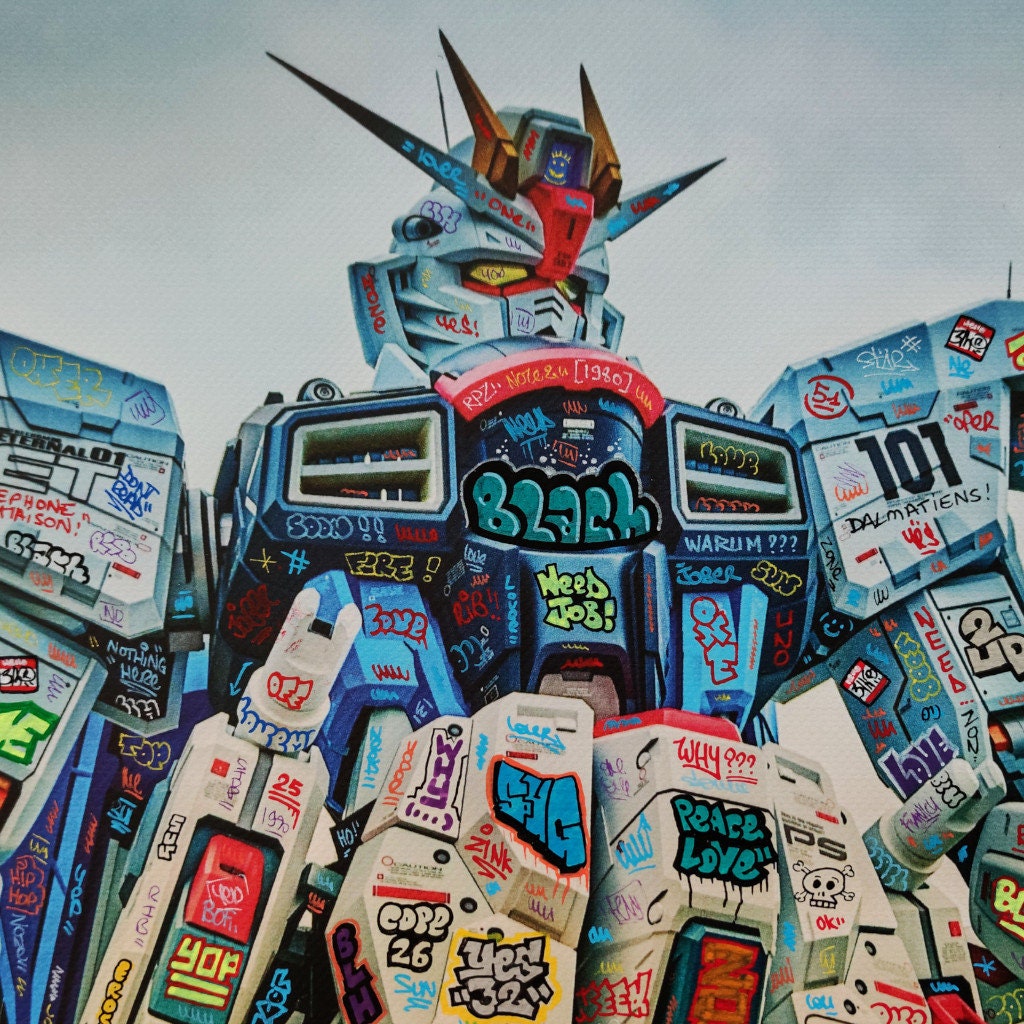Gundam power limited edition on canva signed and numeroted by Blach®