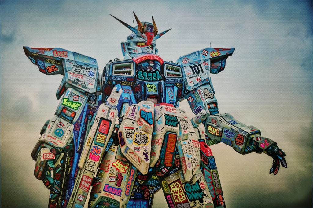 Gundam power limited edition on canva signed and numeroted by Blach®