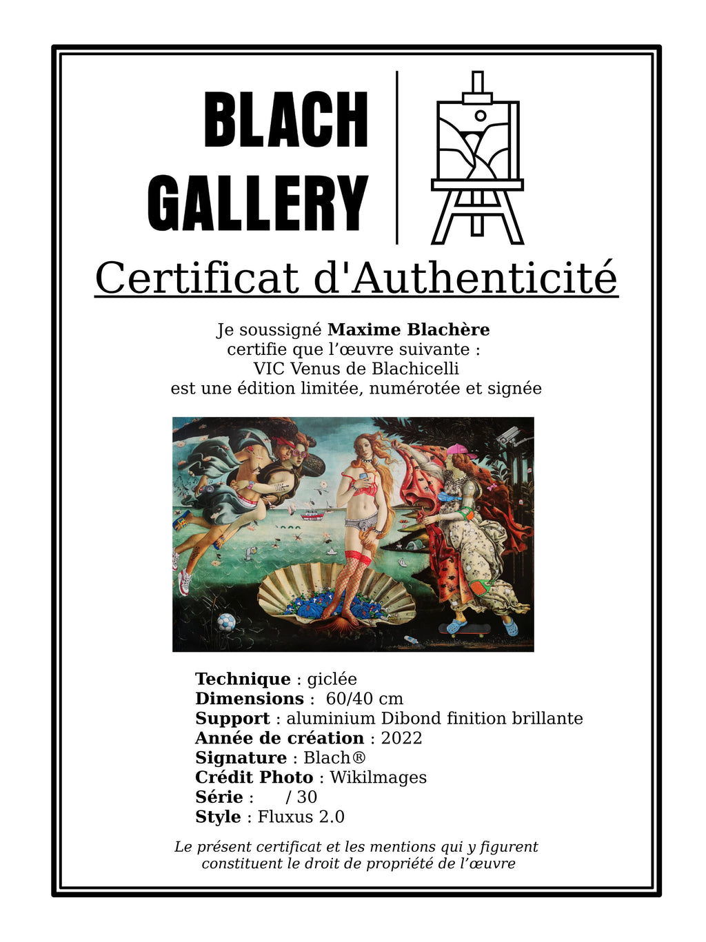 Venus de Blachicelli / Limited edition signed and numbered