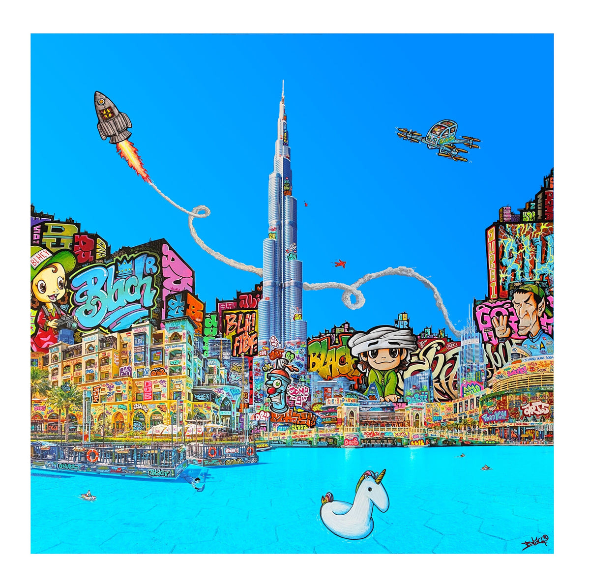 Dubaï Bruj Graffiti / Limited edtion signed and numéroted by Blach®