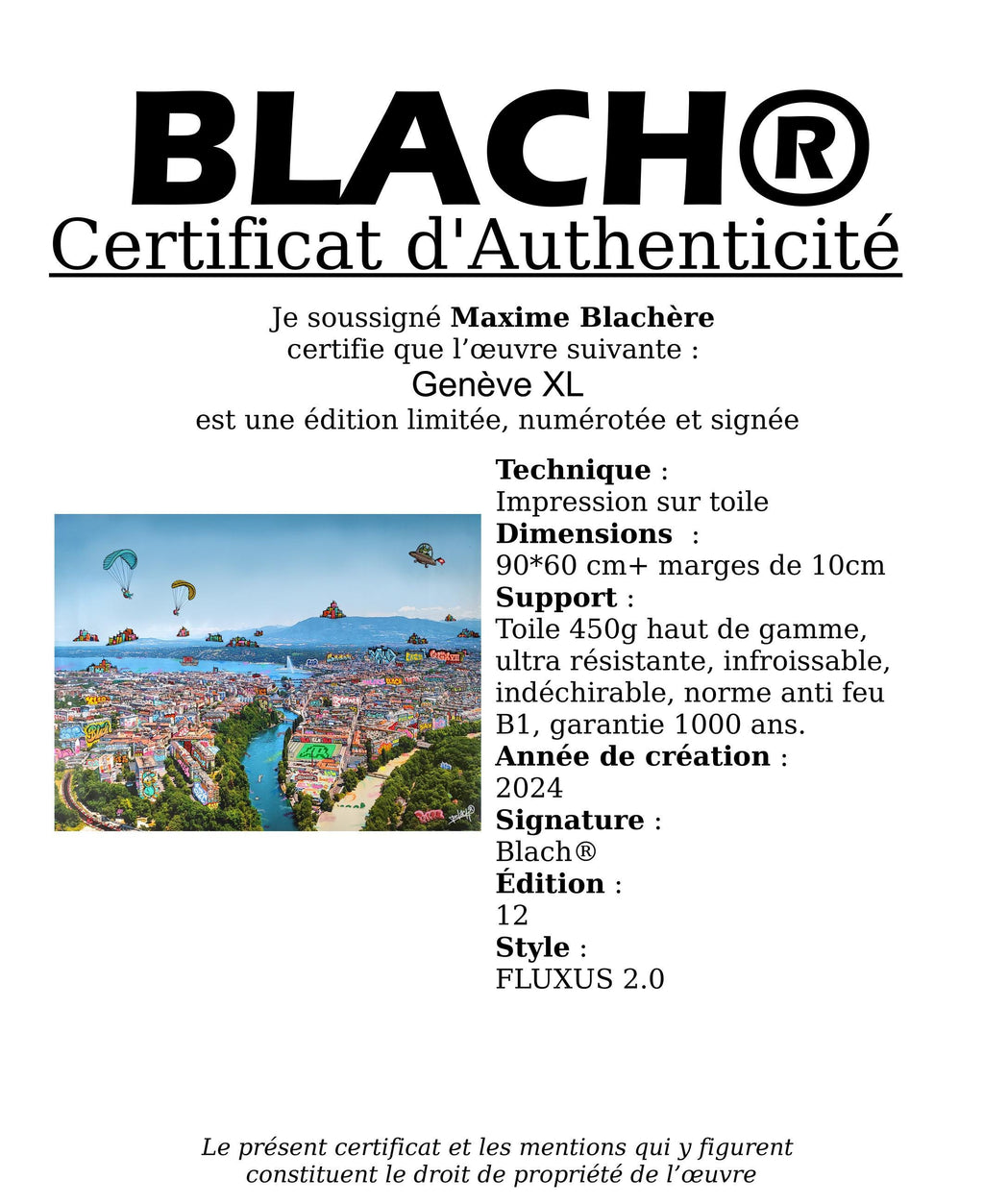 Genève / Edition limitée, numérotée et signée par Blach®