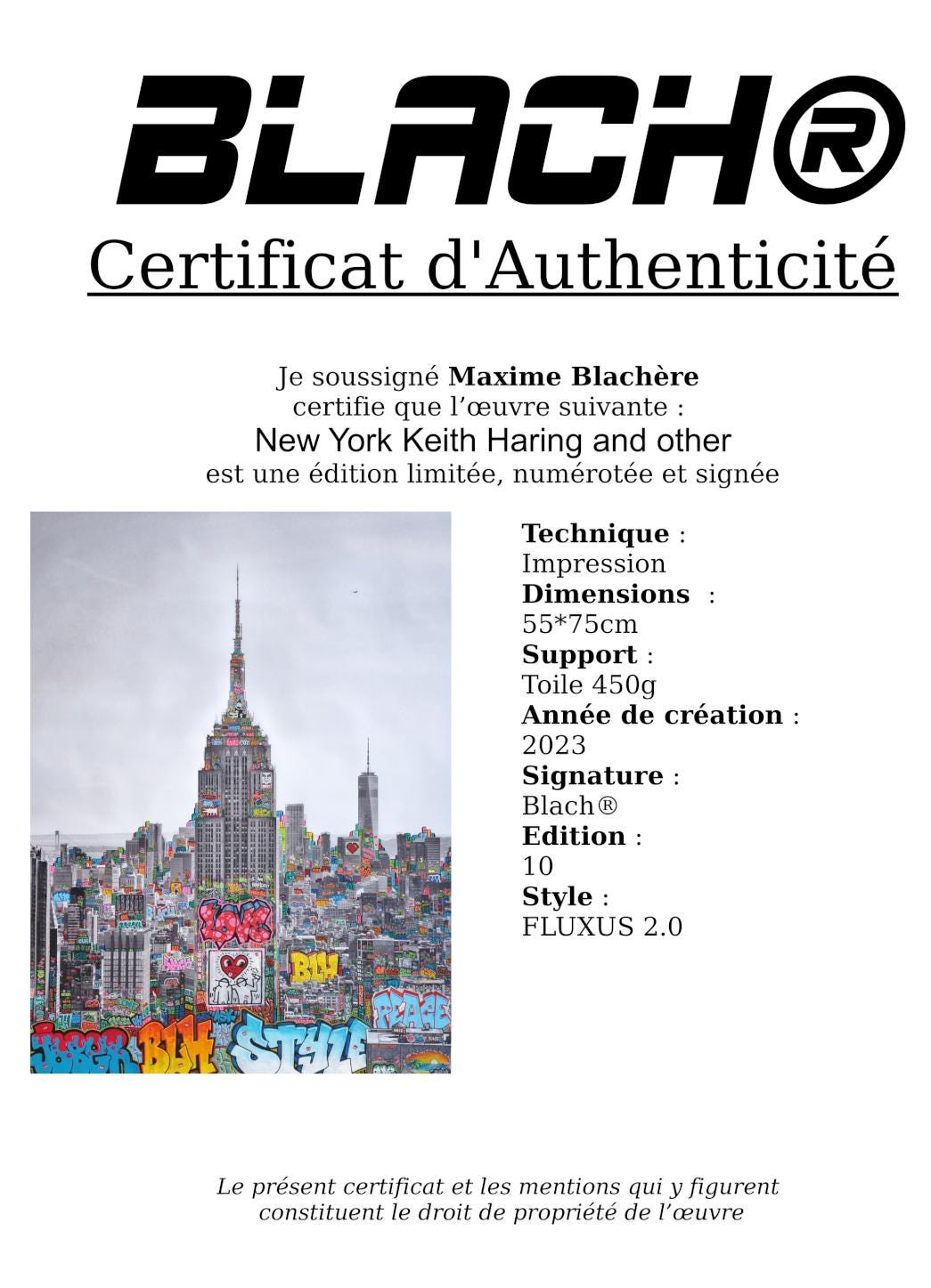 New York Love Keith Haring and other/ Edition limitée, numérotée et signée par Blach®