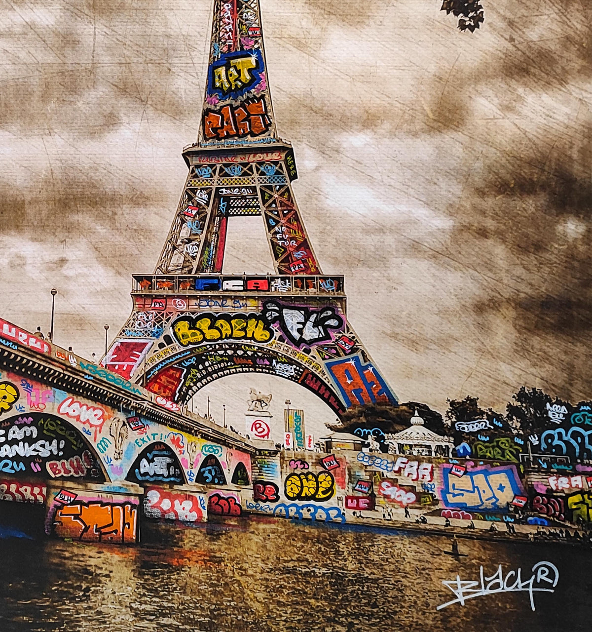 Paris carte postale carré vintage / Edition limitée, numérotée et signée par Blach®