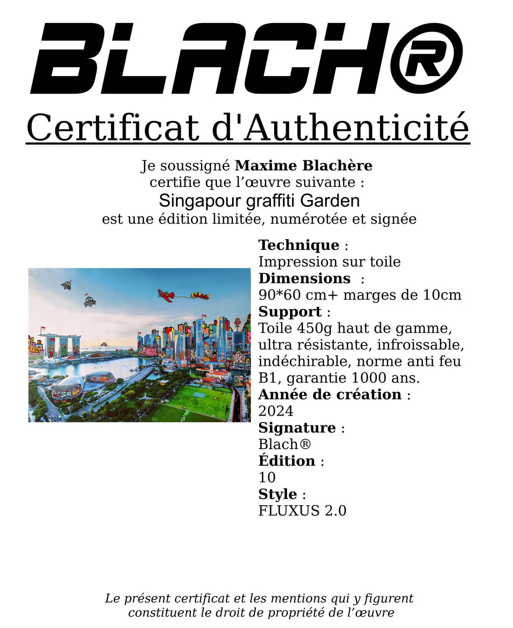 Singapour Graffiti Garden / Limited edtion signed and numéroted by Blach®