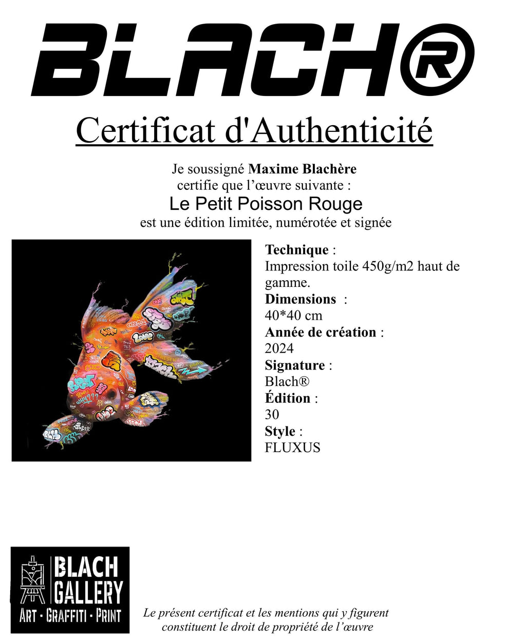 Poisson Rouge / Limited edition signed and numbered by Blach®