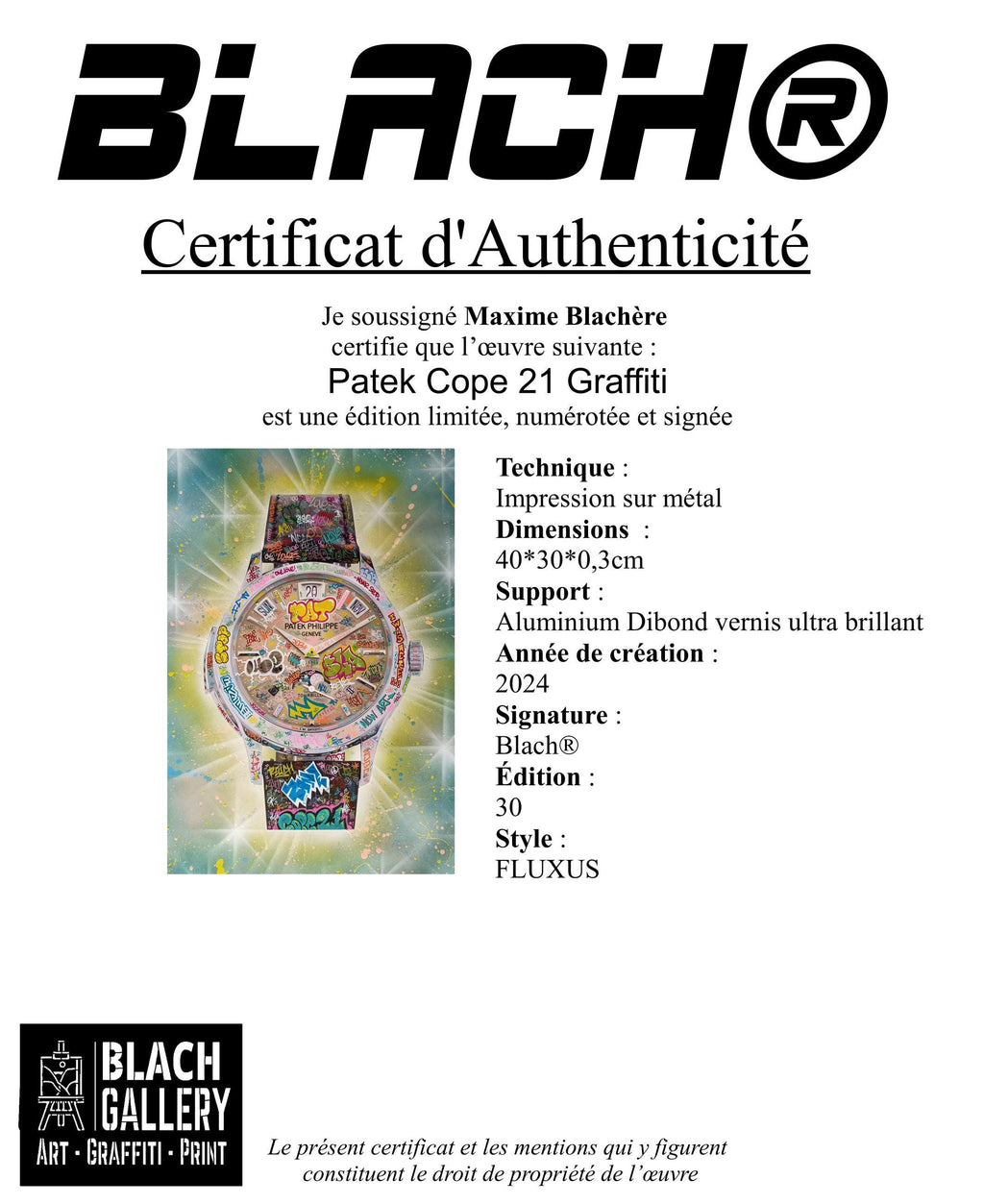 Patek Cope 21 / Limited edition numberd and signed by Blach®