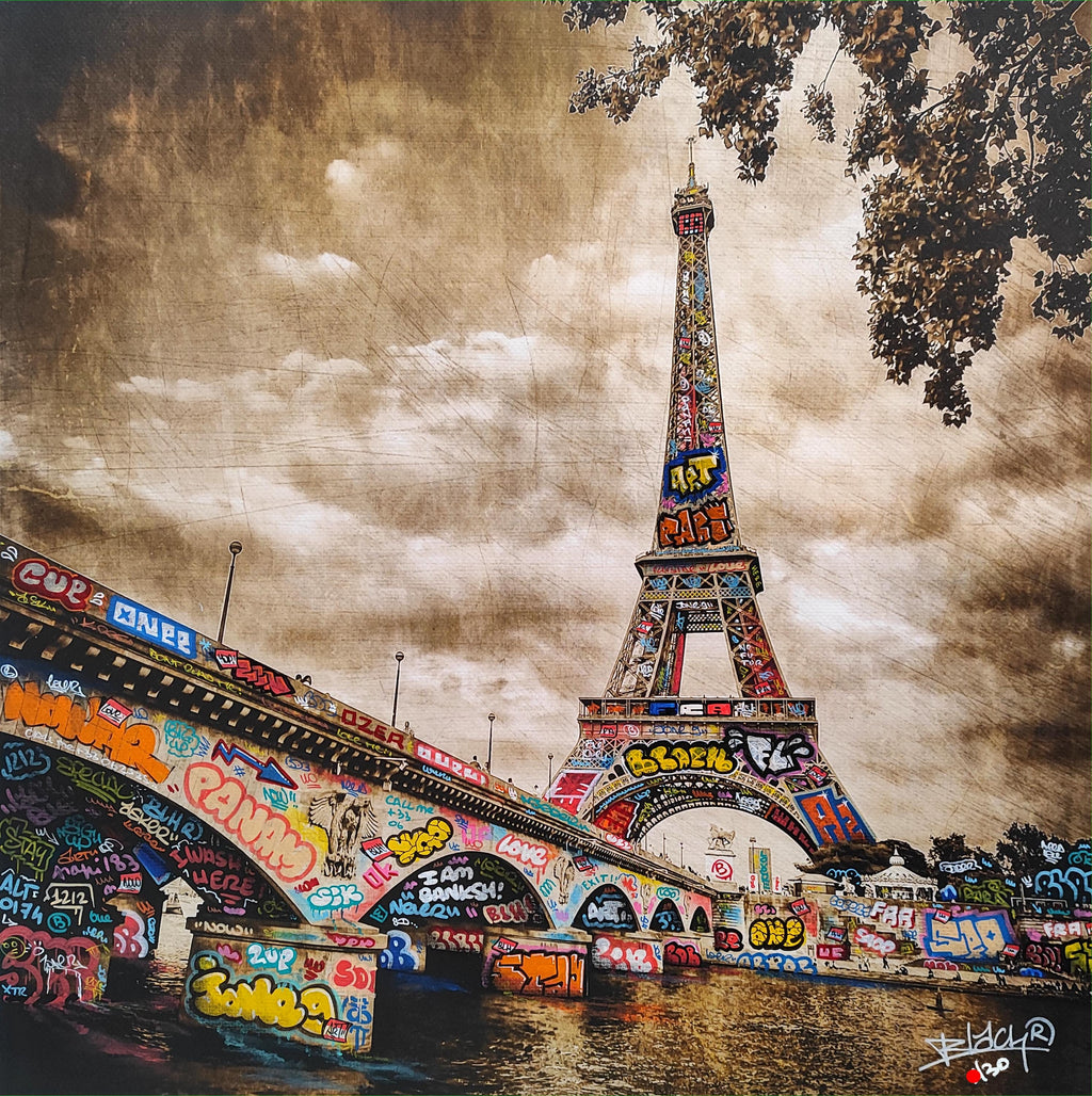Paris carte postale carré vintage / Edition limitée, numérotée et signée par Blach®