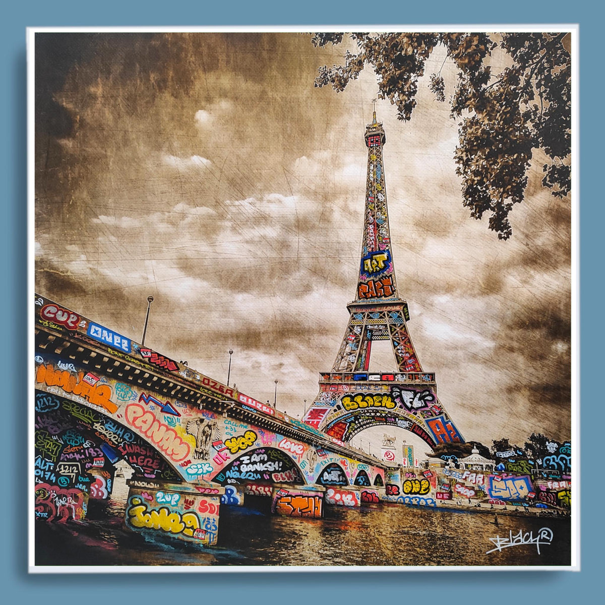 Paris carte postale carré vintage / Edition limitée, numérotée et signée par Blach®
