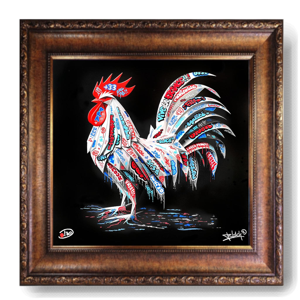Coq Vive la France Origami Graffiti Art By Blach®