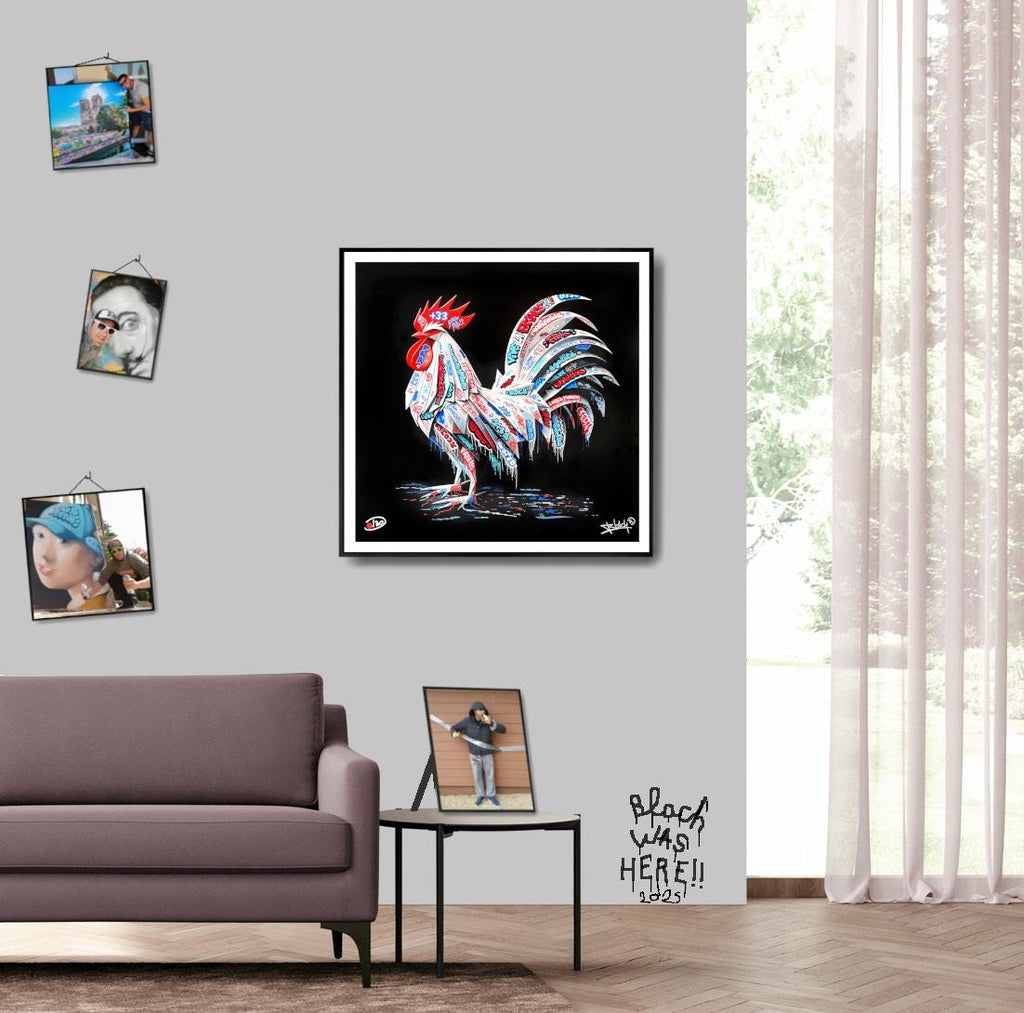 Coq Vive la France Origami Graffiti Art By Blach®