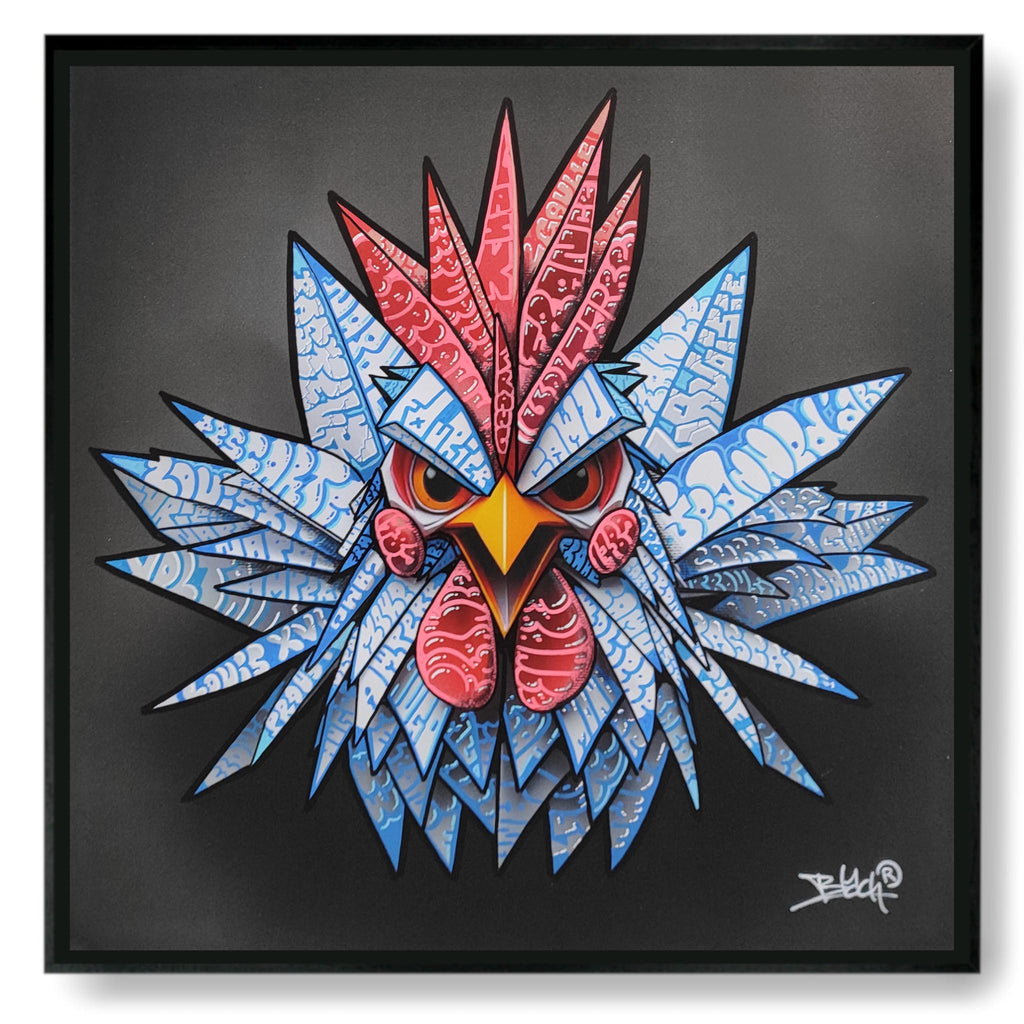 Coq French Star Origami/Limited edition Art By Blach®
