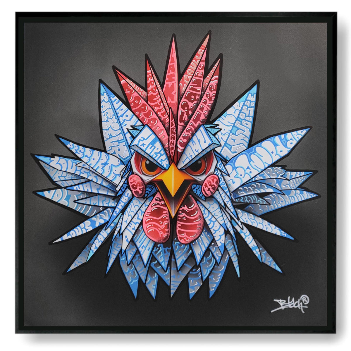 Coq French Star Origami/Limited edition Art By Blach®
