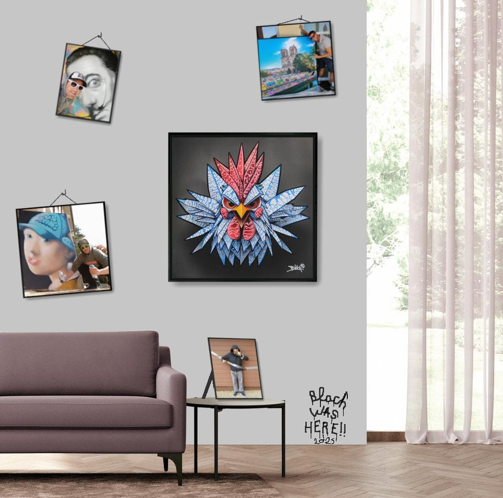 Coq French Star Origami/Limited edition Art By Blach®