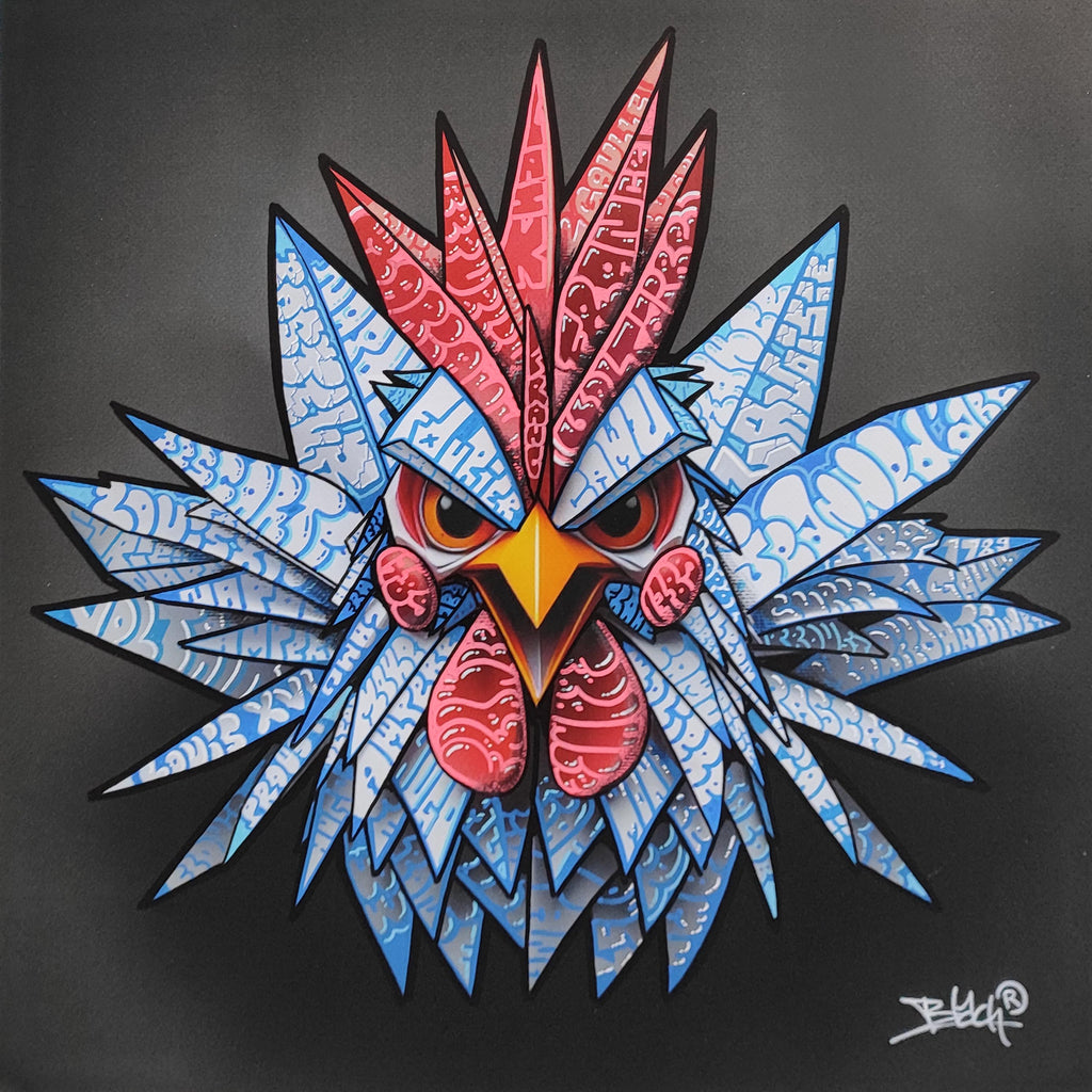 Coq French Star Origami/Limited edition Art By Blach®