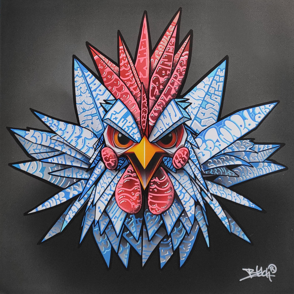 Coq French Star Origami/Limited edition Art By Blach®