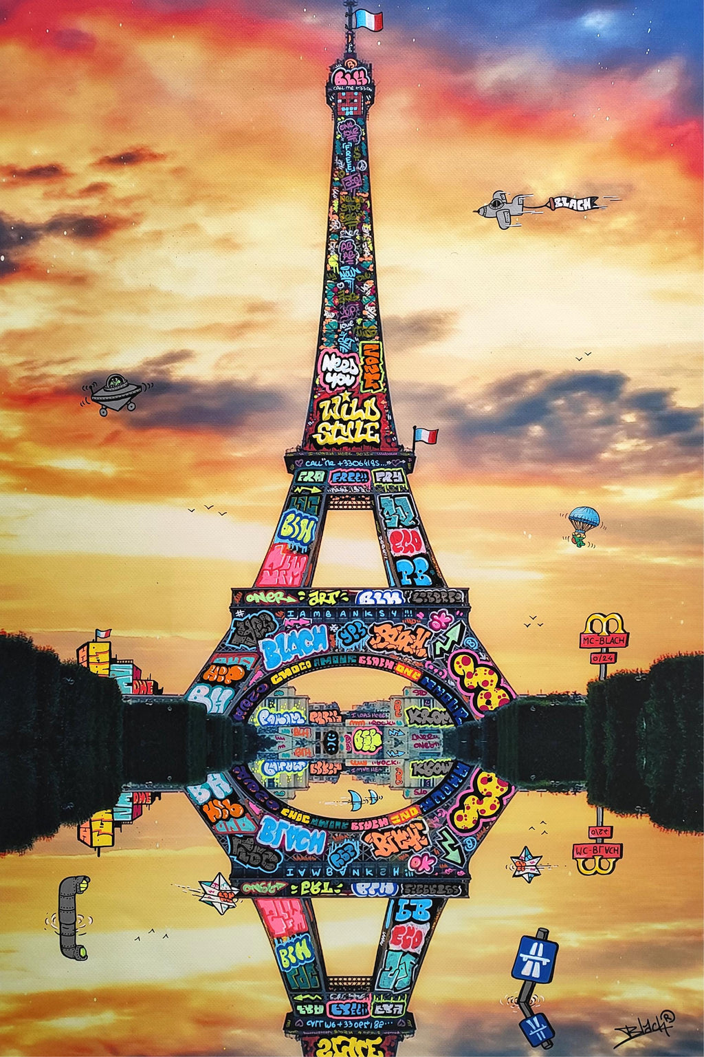 Paris Tour Eiffel Reflexion / Limited edition hand signed by Blach®