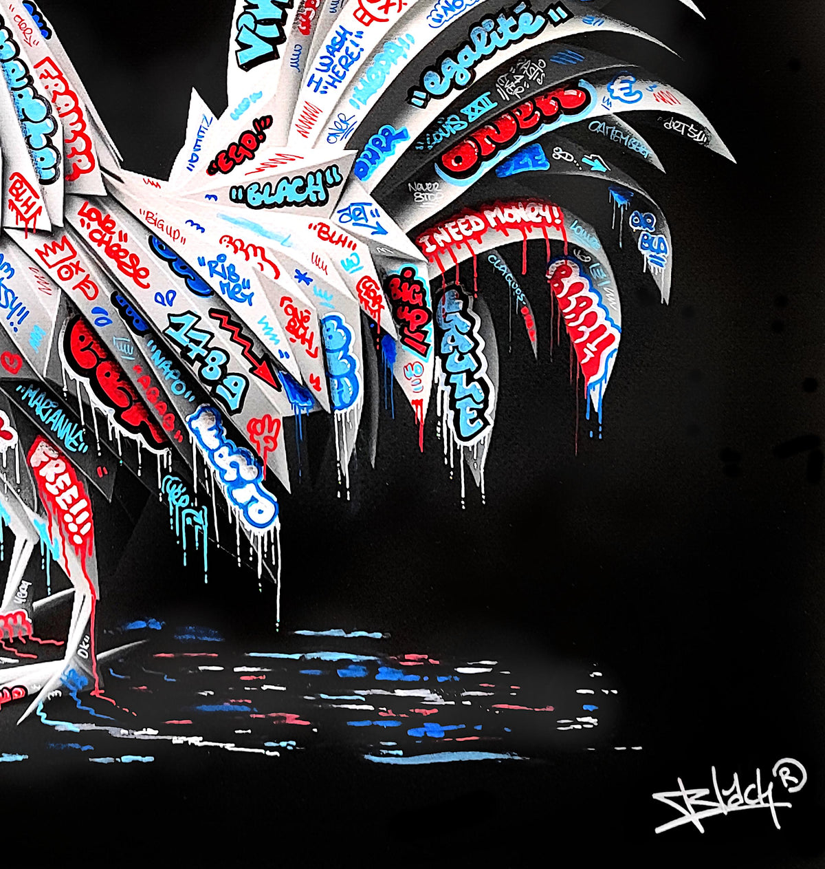 Coq Vive la France Origami Graffiti Art By Blach®