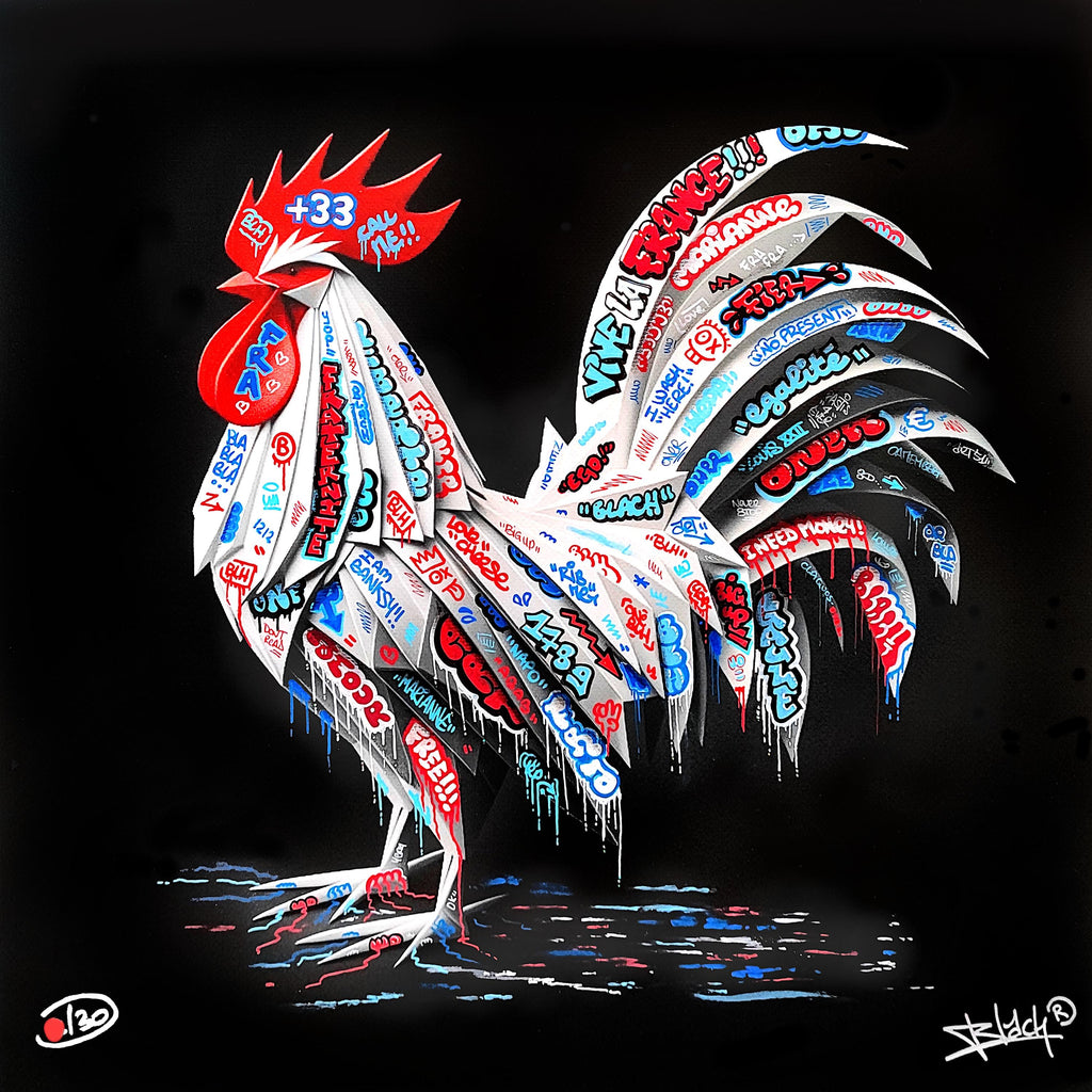 Coq Vive la France Origami Graffiti Art By Blach®