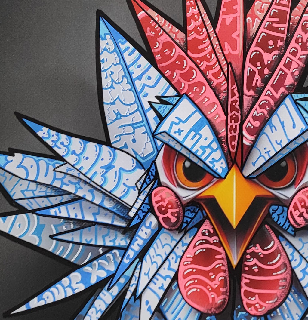 Coq French Star Origami/Limited edition Art By Blach®