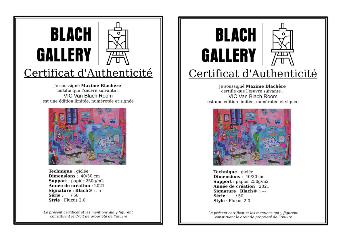 Van Blach Room  / Limited edition signed and numbered