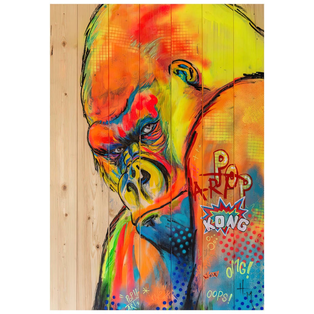 Pop Kong — print sur bois 30 × 40 cm, BLACH®